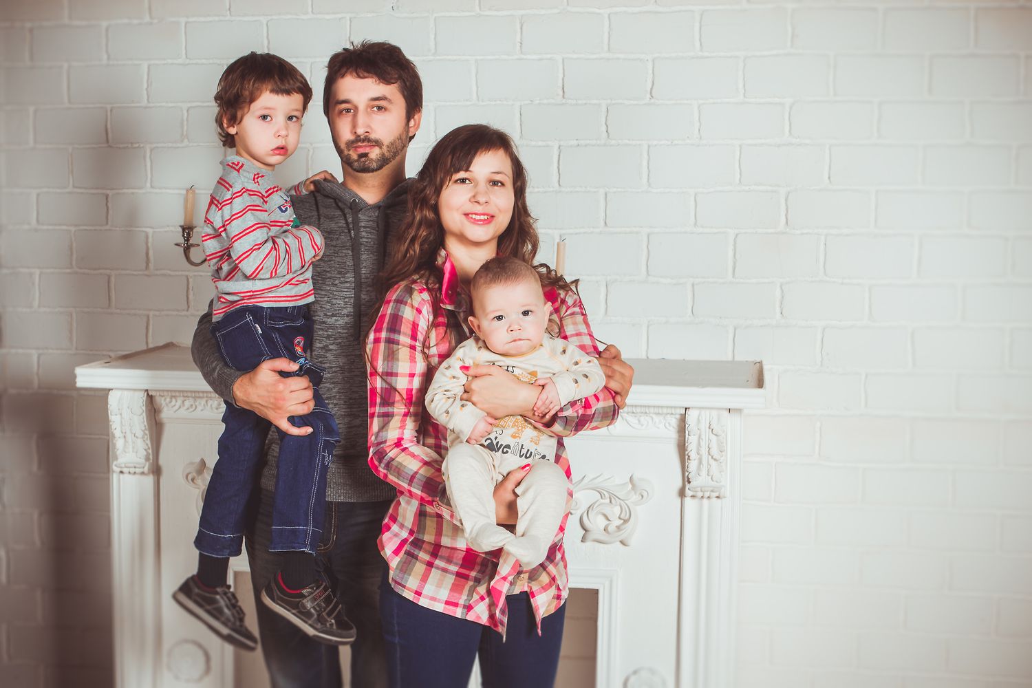 A family relaxing together at home in Napa Valley